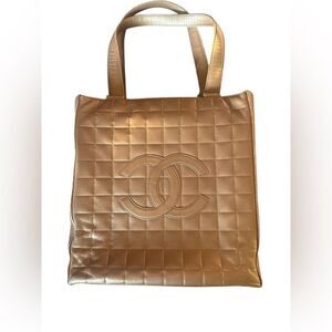 Chanel Gold Quilted Tote Bag